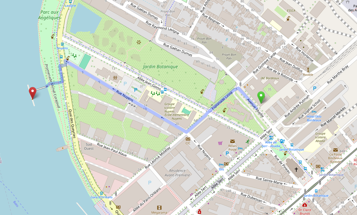 Itinéraire vers la péniche